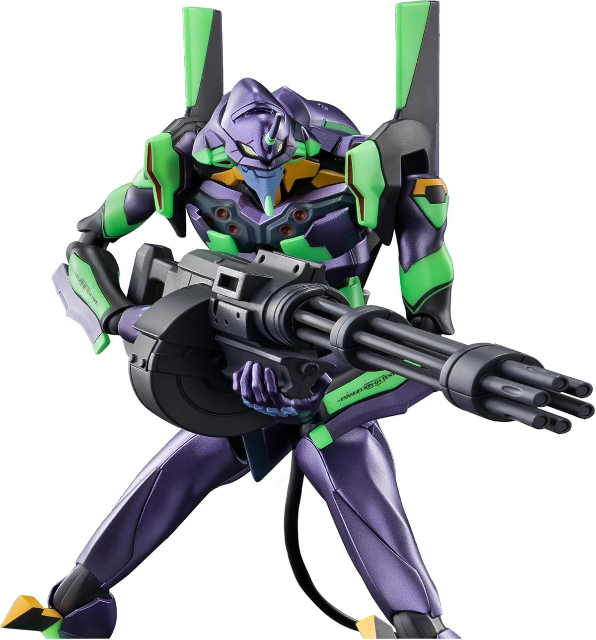 BLOKEES - Ultra Action Edition - Legacy Edition - Evangelion Unit 01 - Build Kit | 17 Cm Evangelion Unit-01 Model Kit, Highly Articulated, Fluorescent Prepainted Finish, Rifle and Accessories, Display Base