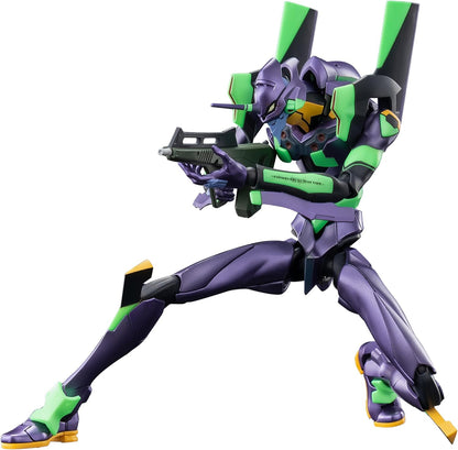 BLOKEES - Ultra Action Edition - Legacy Edition - Evangelion Unit 01 - Build Kit | 17 Cm Evangelion Unit-01 Model Kit, Highly Articulated, Fluorescent Prepainted Finish, Rifle and Accessories, Display Base
